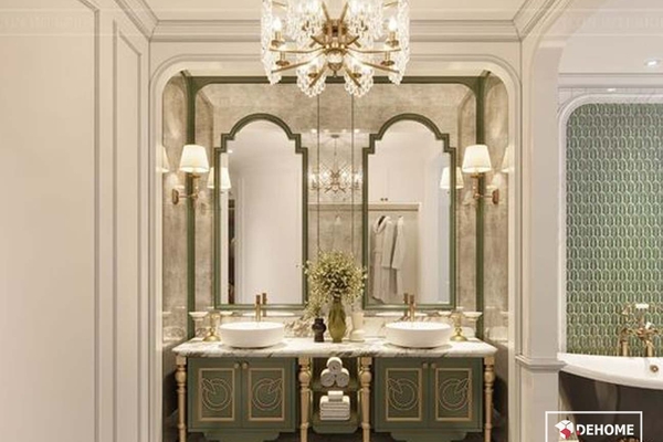 Cách chọn gương phòng tắm mang phong cách Tân cổ điển