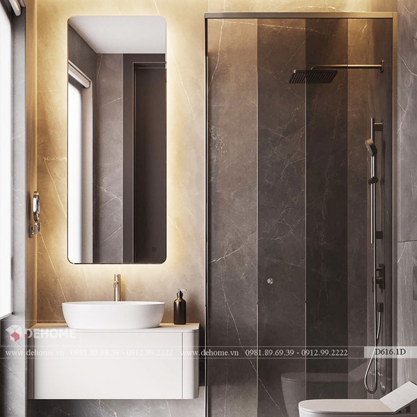 Gương nhà tắm có đèn led cao cấp Dehome - D616.1D