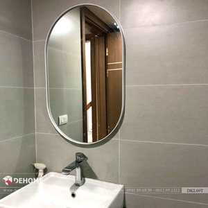 Gương Phòng Tắm Khung Kim Loại Sơn Tĩnh Điện Màu Trắng Cao Cấp - DKL69T