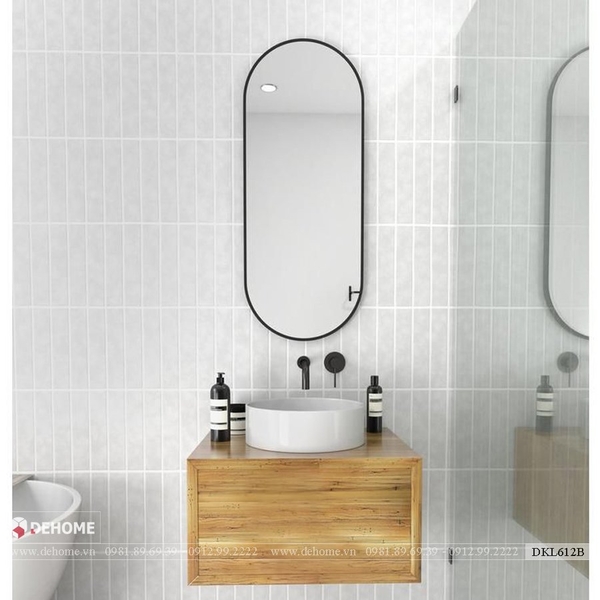 Gương nhà tắm khung sơn tĩnh điện màu đen cao cấp Dehome - DKL614A