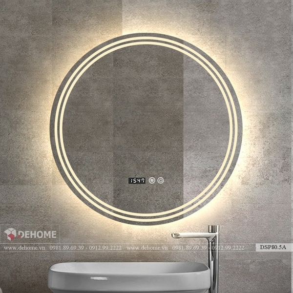 Gương Nhà Tắm Hình Tròn Có Đèn Led Cao Cấp Dehome - DSP80.5A