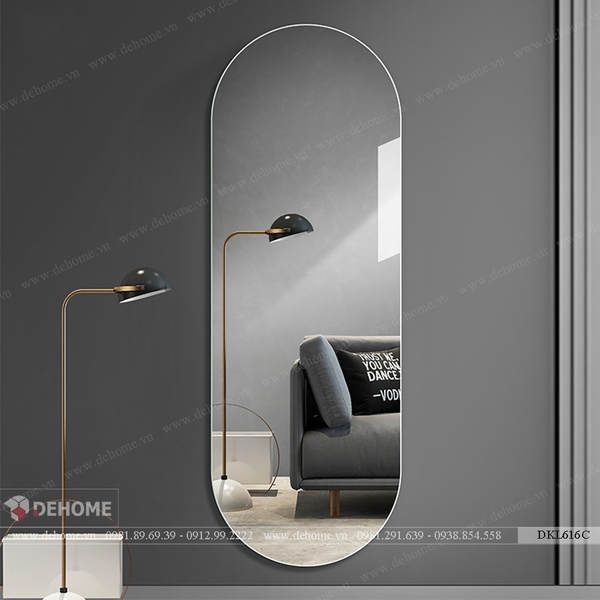 Gương đứng toàn thân khung sơn tĩnh điện màu trắng Dehome - DKL616C