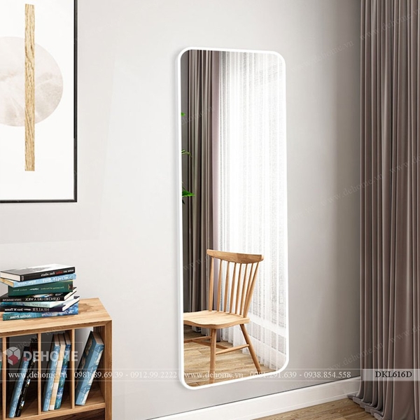 Gương đứng soi toàn thân khung sơn tĩnh điện trắng Dehome - DKL616D