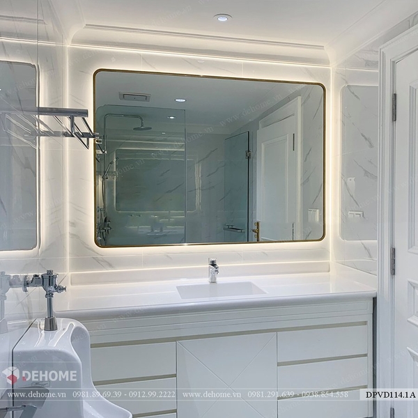 Gương nhà tắm khung inox mạ PVD cao cấp Dehome - DPVD114.1A
