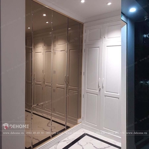Gương ghép dán tường nghệ thuật màu đồng Dehome - DT83