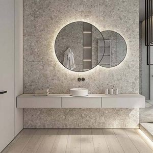 Combo gương kim loại sơn tĩnh điện có đèn led phòng tắm cao cấp Dehome - DSP.2A