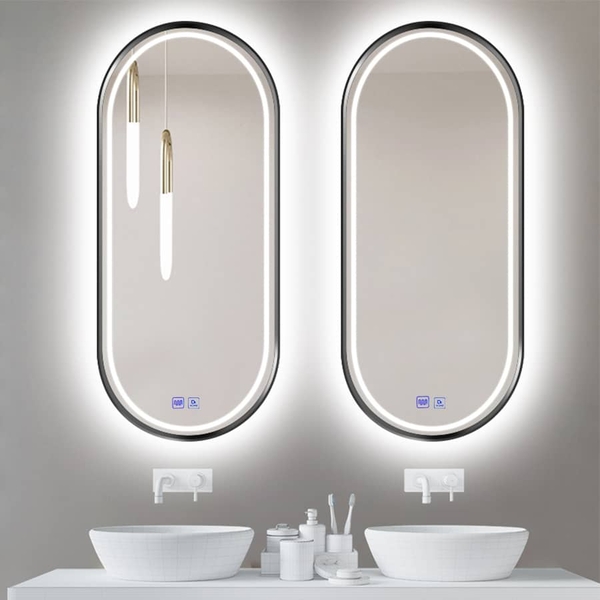Gương nhà tắm bầu dục khung sơn tĩnh điện cao cấp Dehome - DKL612.4A