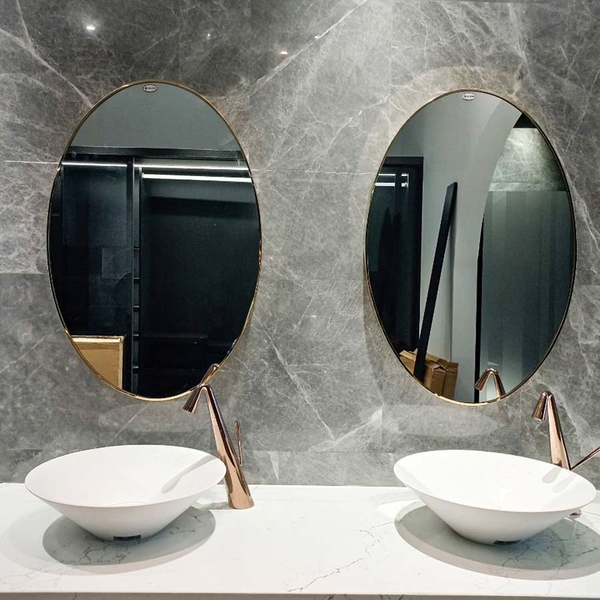 Bộ Gương Phòng Tắm Khung Inox Mạ Vàng Cao Cấp Dehome - DPVD69A