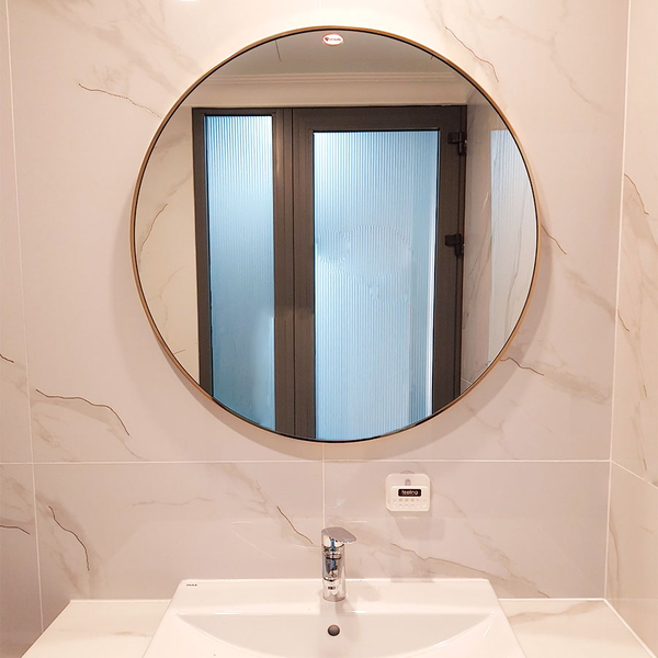 Gương Tròn Phòng Tắm Khung Mạ PVD Cao Cấp Dehome - DPVD80B