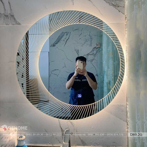 Gương Nhà Tắm Hình Tròn Có LED Cao Cấp Dehome - D80.2G