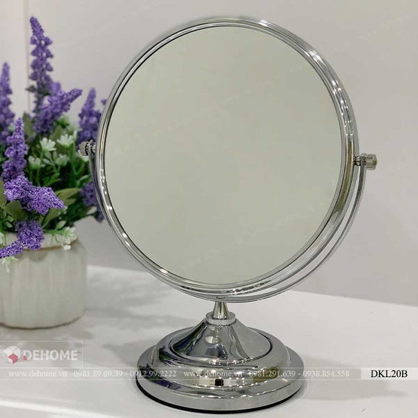 Gương Trang Điểm Mini Để Bàn Khung Inox Cao Cấp Dehome  - DKL20B
