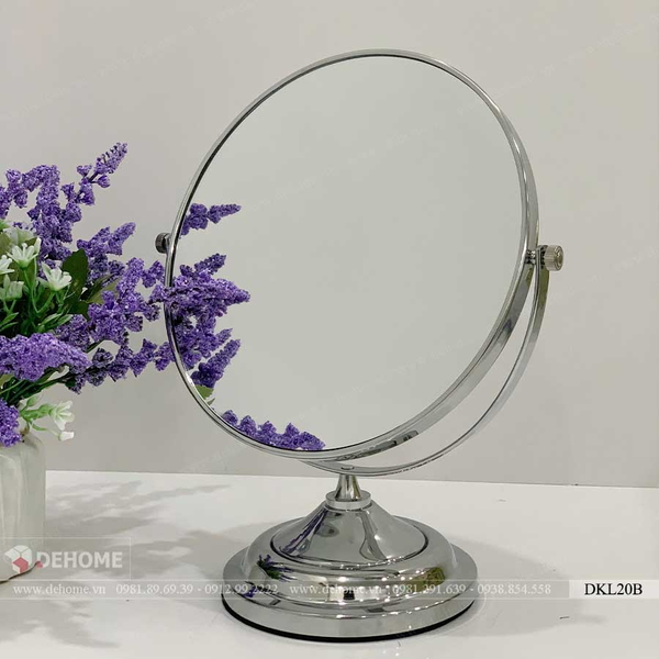 Gương Trang Điểm Mini Để Bàn Khung Inox Cao Cấp Dehome  - DKL20B