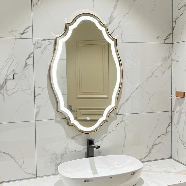 Gương Khung Mạ PVD Vàng Gold Treo Tường Phòng Tắm Cao Cấp Dehome - DPVD693.2A