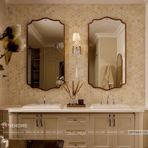 Gương Phòng Tắm Khung Inox Mạ PVD Vàng Hồng Cao Cấp Dehome - DPVD6512A