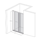 Vách Kính Phòng Tắm Cao Cấp 1x2 Phẳng Chrome - FE03
