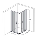Vách Kính Phòng Tắm Khung Inox Vàng Gold Cao Cấp - FE01
