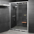 Vách Ngăn Phòng Tắm Kính Khung Màu Bạc Aluminium Cao Cấp - FE08