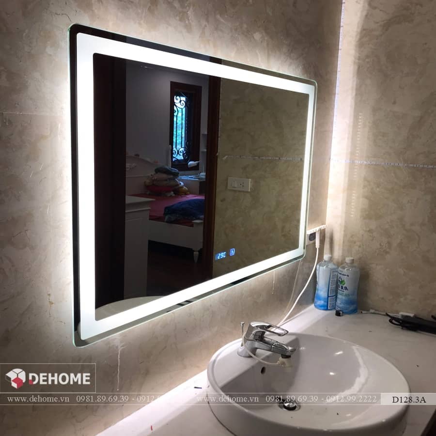 gương nhà tắm có đèn hình chữ nhật dehome