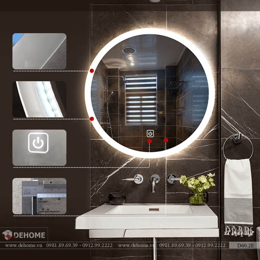Gương soi phòng vệ sinh của Dehome làm nổi bật không gian