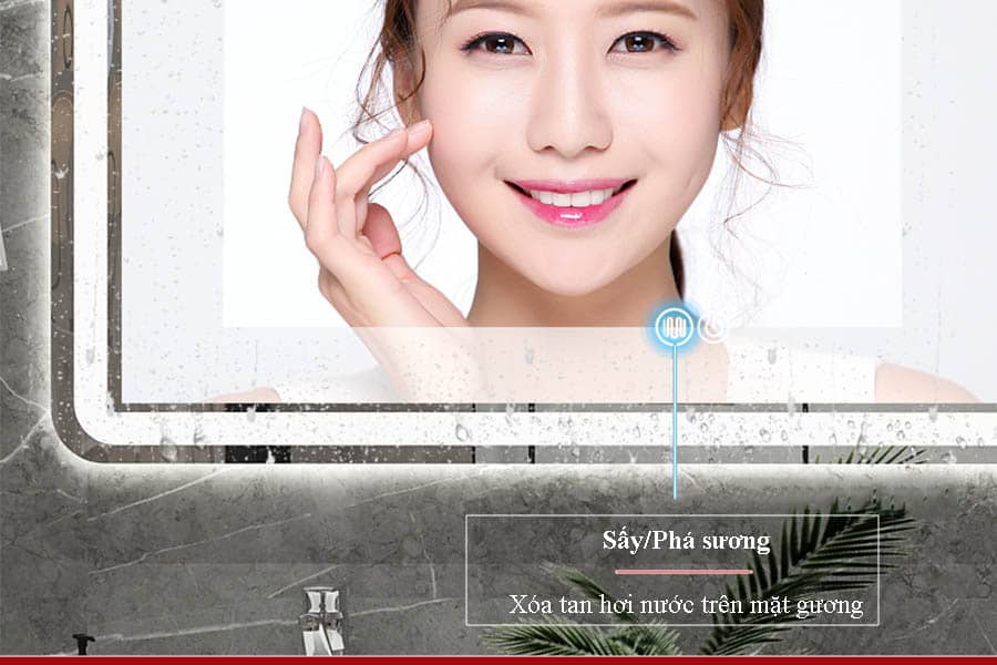 sấy phá sương trên mặt gương