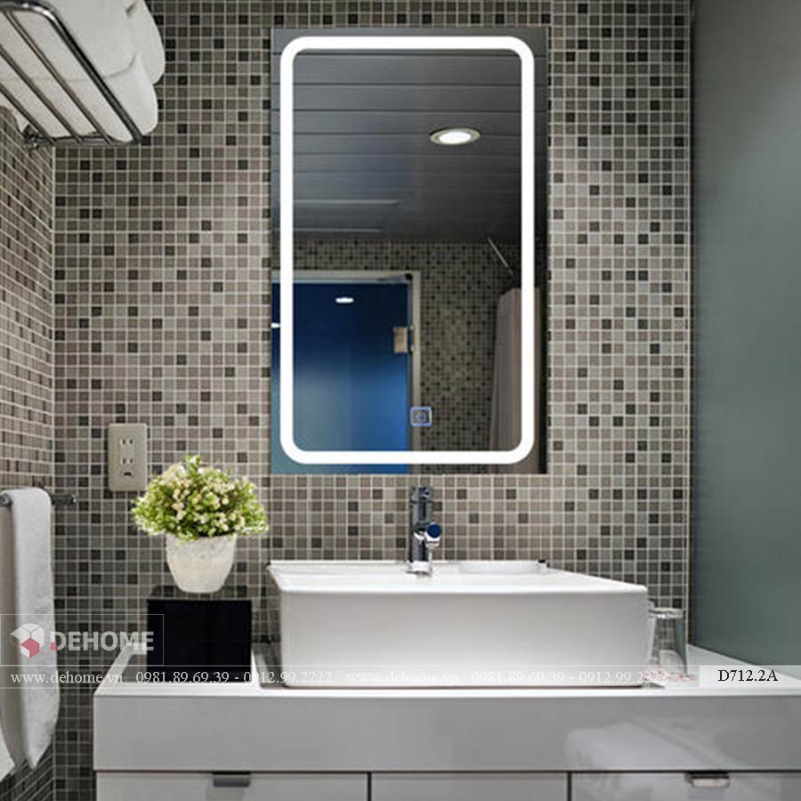 gương nhà tắm có led hình chữ nhật