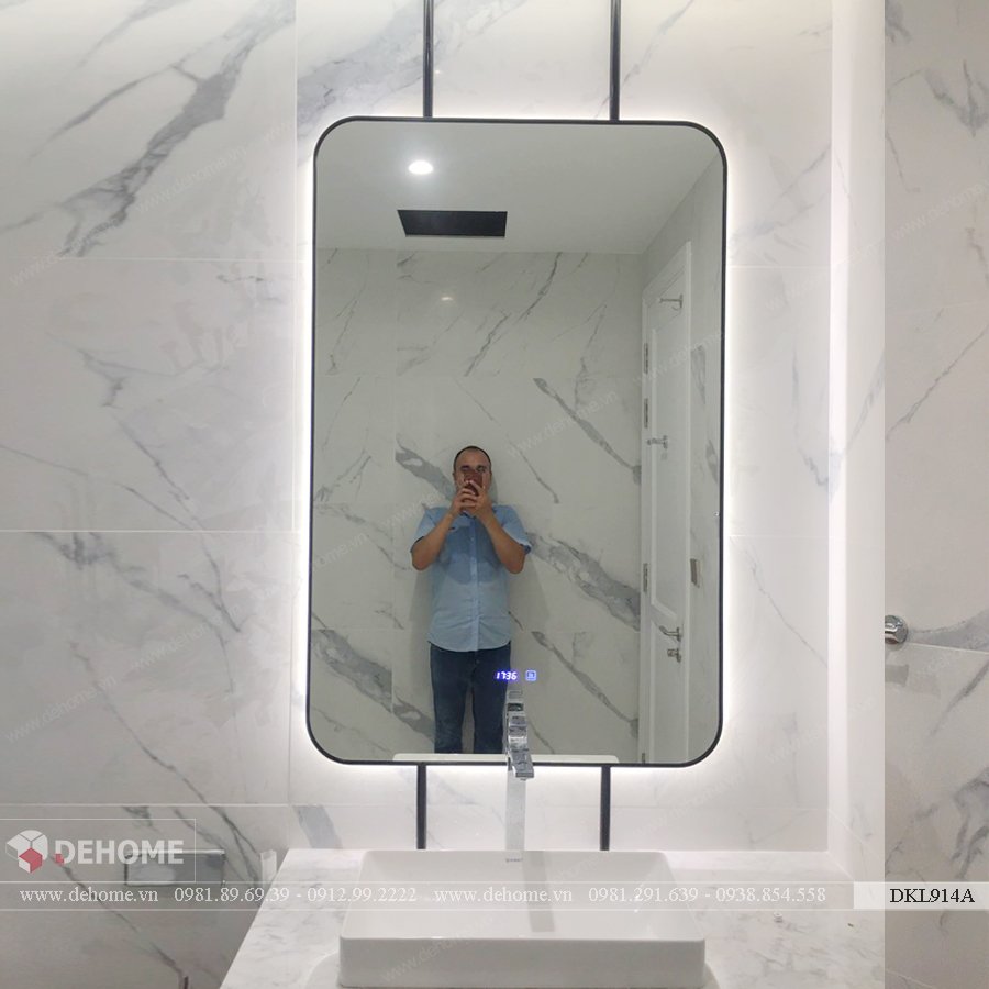 Gương phòng tắm khung sơn tĩnh điện