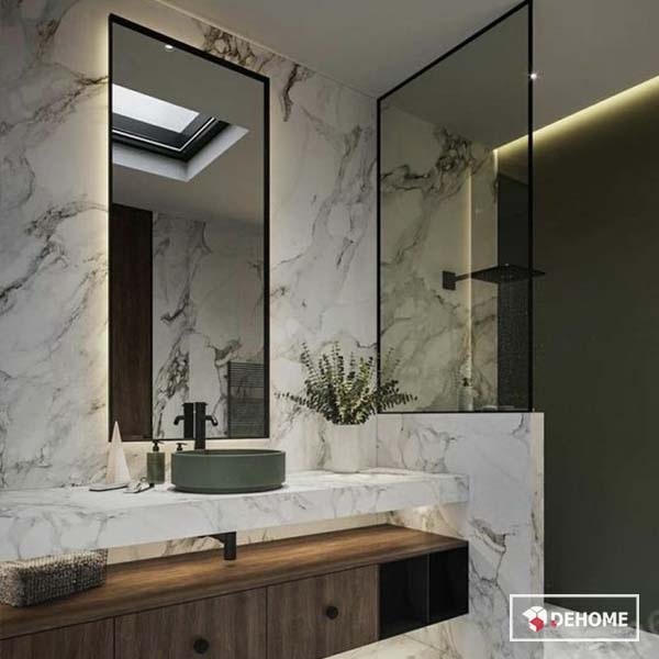 Gương treo phòng tắm viền khung sơn tĩnh điện sang trọng