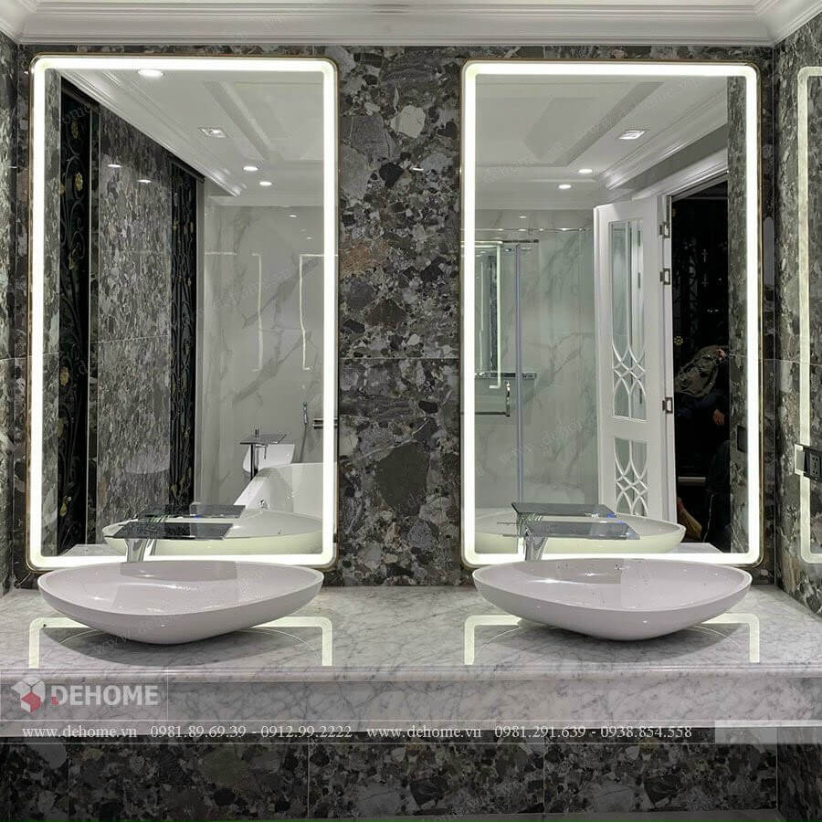 Gương khung mạ PVD vàng 304 sang trọng