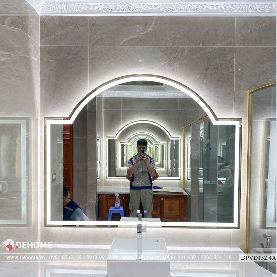 Gương nhà tắm khung mạ PVD hiện đại cao cấp