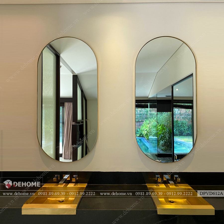 Khung gương inox của dehome có thiết kế sang trọng