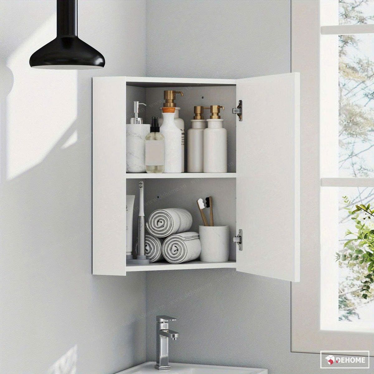 Tủ gương mini giúp giải phóng diện tích bề mặt lavabo